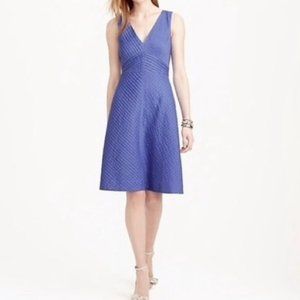 J Crew Chevron Pleated Sleeveless Dress C1539 100% Cotton, V Neck - Size 8